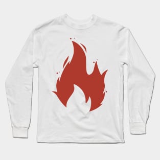 Red Fire Flame. Simple design Long Sleeve T-Shirt